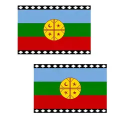 GENERICO - X2 Bandera Mapuche Chilena Bandera Chile Mediana 90x145 Tela