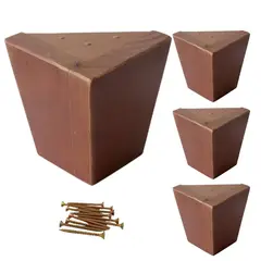 BLOCCARE - Kit De 4 patas Rectas Para Cama Europea Altura 11 cm - Color Roble Oscuro