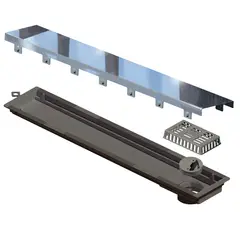 NO LOGO - Desague Dren, Ducha-Pvc Salida Lateral Tapa Pulida 50 Cm Acero Inox