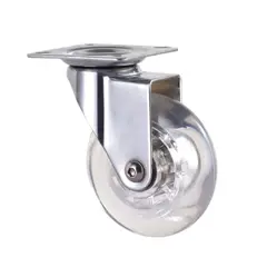 KUTZ - Rueda poliuretano transparente 75mm sin freno 64kg