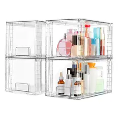 GENERICO - Caja Acrílica Transparente Para Organización Multiuso Set X4