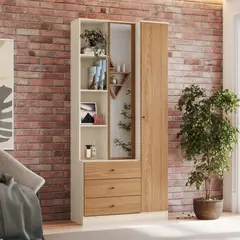 HOME MOBILI - Closet Granito 2 Puertas Café con Espejo