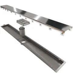 NO LOGO - Desague Dren, Ducha-Pvc Salida Central Tapa Pulida 75 Cm Acero Inox