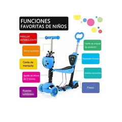 GENERICO - Scooter 5 en 1 y ruedas led Rosa+ set de protección