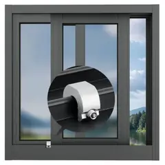 BAZUCA - Seguro antirrobo ventanas y mamparas corredizas metálicas Pack 3 Color Plateado.