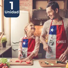 UTILISIMO - Delantal Cocina Fiestas Patrias Bandera Chilena 60X90 CM Condorito