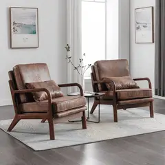 MSA MUEBLES SANTA ANA - Poltronas Sitial Manchester Café x 2 unidades