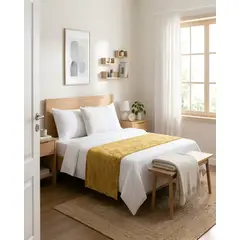 GENERICO - Piecera Cama Chenille Cruzada Decorativa