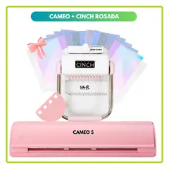 SILHOUETTE - Cameo 5 ROSADO + ENCUADERNADORA CINCH ROSADO + REGALO