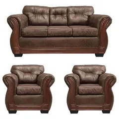AMERICA DECORA - Living Con Respaldo Confortable 5 Cuerpos Taurus 3+2 Envejecido