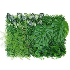 ARBUSTO REAL - Jardín Muro Vertical Artificial B Palmeta Plantas 60x40 Cm