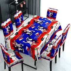 GENERICO - Set Mantel Dieciochero Más 6 Fundas Sillas Fiestas Patrias