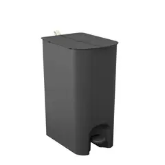 COZA - Basurero con Pedal 10+10 L Negro con Asa