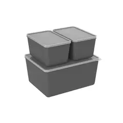 COZA - Juego de Contenedores Basic Gris Grafito 3 Piezas