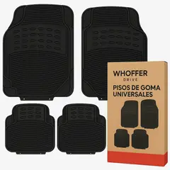 GENERICO - Set 4 Pisos Goma Auto Universal Antideslizantes Whoffer Negro
