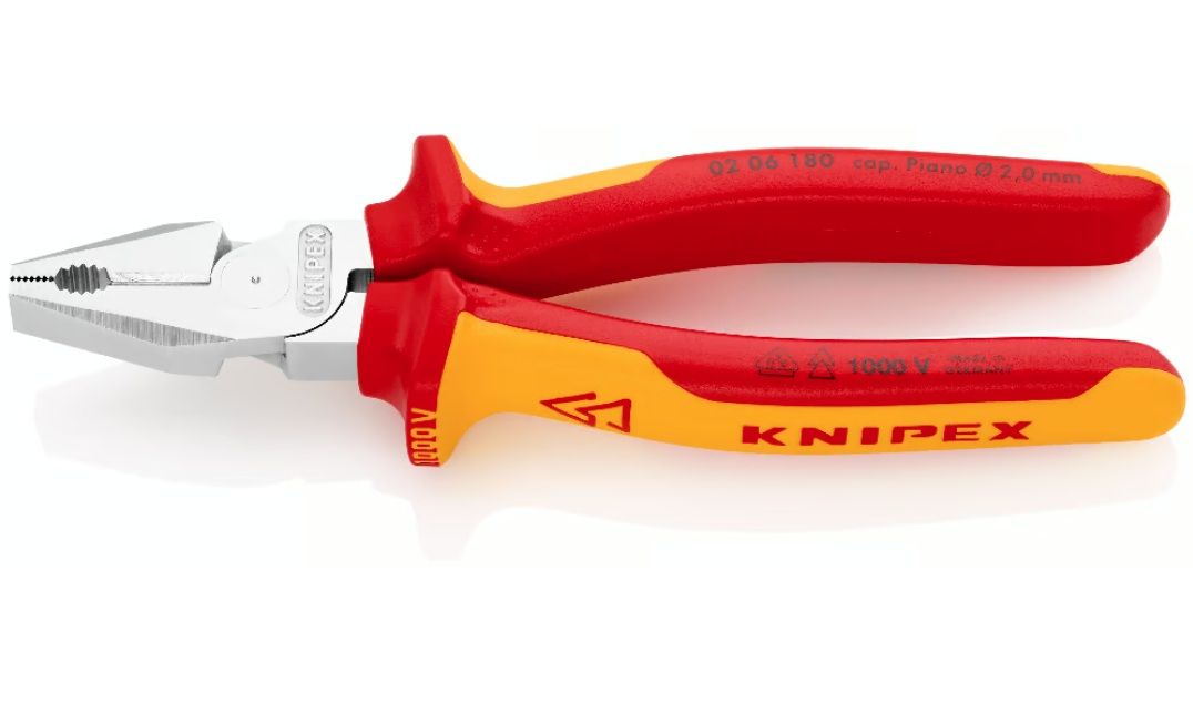 Alicate Universal de Fuerza 7” Aislado 1000V VDE 0206180 Knipex