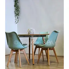 CORI CORI - Comedor Mesa Expandible 100-140-180cm + 4 Sillas Tulip Menta