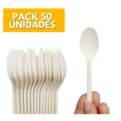 GENERICO - Cucharas para Postres Cubiertos Desechables Pack 50u