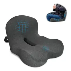 EVERSO - Cojín De Asiento Con Soporte Lumbar Para Silla Memory Foam Liso
