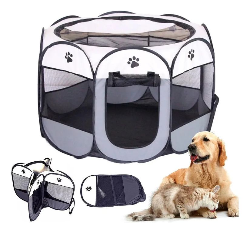 Corral Jaulas Para Perros Plegable Mascota Casa 9158cm Gris a $10.990
