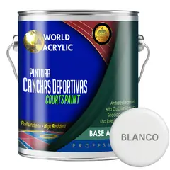 WORLD ACRYLIC - PINTURA CANCHAS DEPORTIVAS - POLIURETANO - BLANCO GALÓN