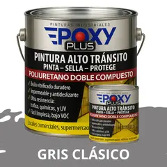 EPOXY - Pintura Alto Tránsito 2k Poliuretano A+B - GRIS CLASICO KIT GALÓN