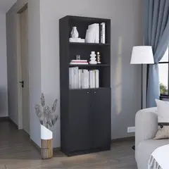 TUHOME - Biblioteca Home 2 Puertas 5 Niveles Wengue 180.6X62.8X29.9 Cm