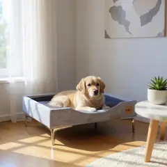 BLOCCARE - Cama de Mascotas - Talla L EXTRA 90x70 cm Pata Cromada 15 cm