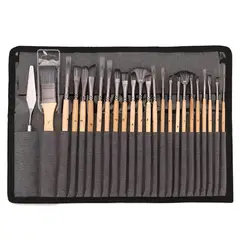 GENERICO - Pinceles para Acuarela y Acrilico con Estuche Renart 24 pcs.