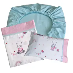 GENERICO - Set Para Colecho Bebé 3 Piezas Tiernos Ositos Panda Rosa