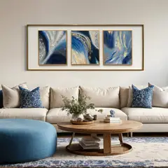 DEKAM DISEÑO - CUADRO TRIPTICO ABSTRACTO TAMAÑO XL 205X82 CMS