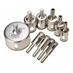 GENERICO - Set 10 Brocas Copa para Cerámica, Vidrio e Internit