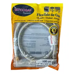 GENERICO - Flexible Para Gas Certificado Sec 3/8'' x 1/2'' HIHI 1MT