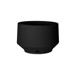 FLORIDIS - MACETERO NEGRO MODELO BERLIN 31CM ALTO CON PLATO.