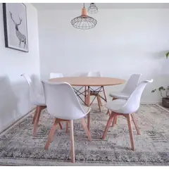 CORI CORI - Comedor Mesa Wood 120cm + 6 Sillas Tulip Blancas…