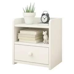 MUNDO ONLINE - Velador Moderno 2 Niveles 1 Cajon 41x26x33 Cm