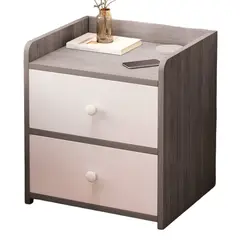 MUNDO ONLINE - Velador Grey 2 Cajones 41x34x26 Cm