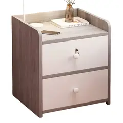 MUNDO ONLINE - Velador Grey 2 Cajon con 1 Llave 41x34x26 Cm