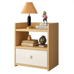 MUNDO ONLINE - Velador Bicolor 2 Niveles 1 Cajon 40x33x27 Cm