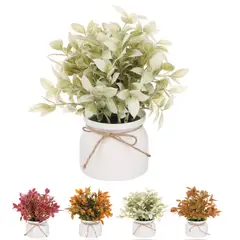 HOMEY - Pack 4 Macetas Decorativas Con Planta Artificial,18*8cm,Color surtido