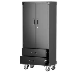 GENERICO - Gabinete Alto dos puertas dos cajones - Linea Black GL-005
