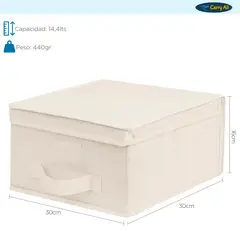 CARRY ALL - Pack 3 Caja Organizadora Plegable De Tela Beige M