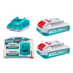 TOTAL TOOLS - Kit Cargador y 2 Baterías 20V 2Ah Total