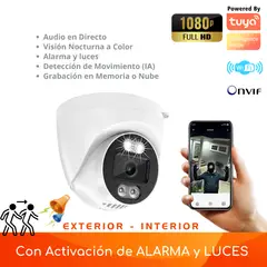 D MOTICA - Cámara Mini Domo Fija Wifi Inteligente FULL HD - Audio y Detección Movimiento