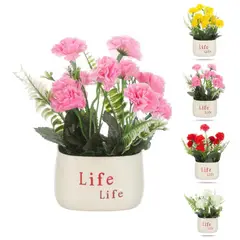 HOMEY - Pack 4 Macetas Decorativas Con Planta Artificial,20*10.5cm