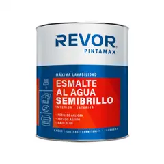 REVOR - Esmalte al agua semibrillo Pintamax blanco 1/4 gal