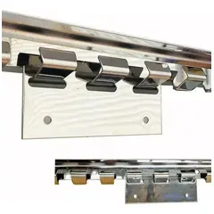 KUANGYE - Set Riel Y Ganchos Cortinas Lama Pvc 1 Mt + 6 Ganchos