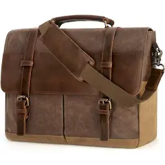 KUANGYE - Bolso Hombre Lona Vintage Hombro Bandolera Viaje Casual