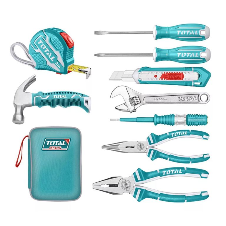 Kit Herramientas Manuales 9 Pcs Estuche Total Thkthp90097 a $22.740