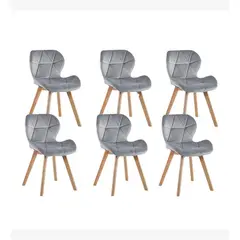 CORI CORI - Pack 6 Sillas Mariposa Velvet Gris